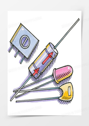 手绘电子元器件