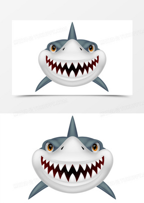 尖牙张嘴鲨鱼免抠素材