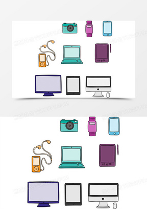 矢量手绘电子产品