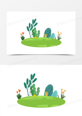 手绘草坪图片素材
