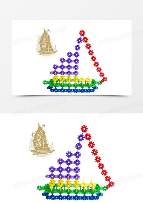 雪花片轮船步骤图片图片