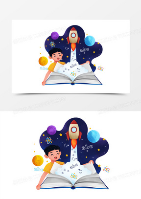 翻书卡通图片素材