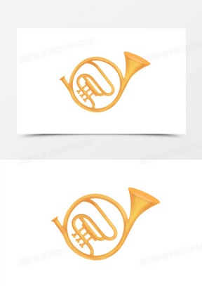 手绘圆号乐器素材