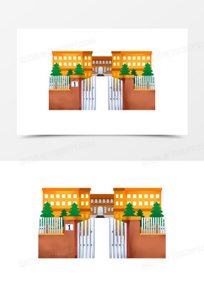 卡通校门图片素材