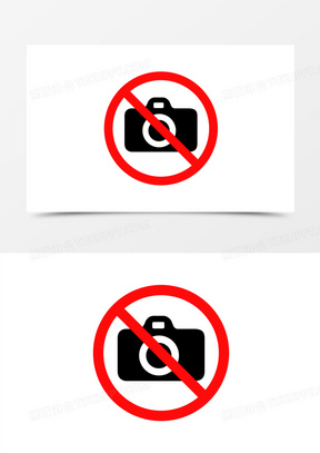 手绘禁止拍照图标素材