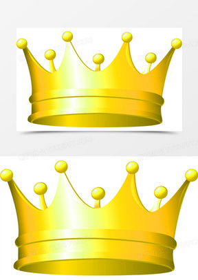金色卡通皇冠王冠装饰图案