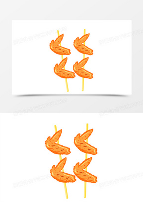 手绘烤鸡翅免抠素材90手绘美味的烤鸡翅免抠元素50卡通漫画快餐50手绘