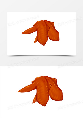 手绘美味的烤鸡翅免抠元素