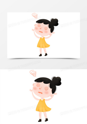 手绘头晕眼花元素