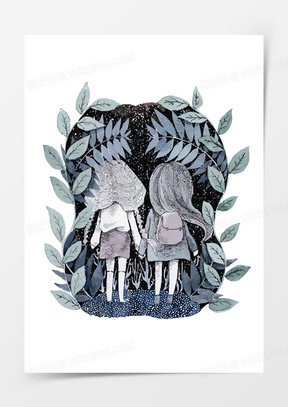 闺蜜图片个人背影唯美_闺蜜图片动漫q版可爱素材下载_熊猫办公