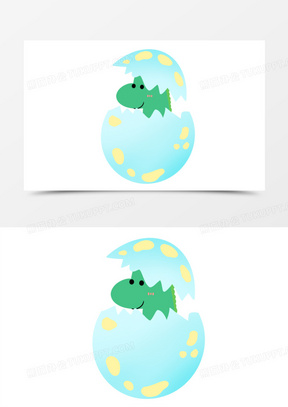 手绘恐龙蛋免抠素材