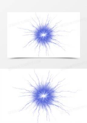 蓝色闪电球素材