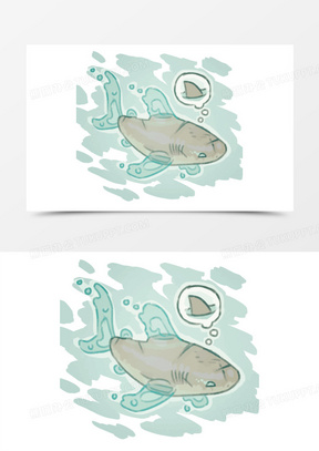 矢量反对吃鱼翅宣传画