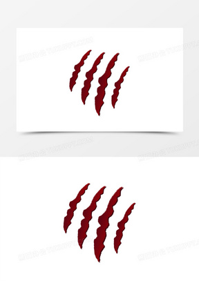 手绘狼爪装饰图案素材