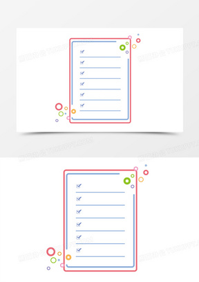手绘卡通任务卡卡片边框素材