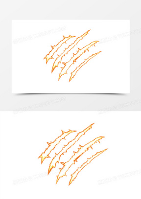 凶狠的狼爪痕迹装饰元素