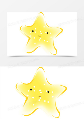黄色渐变笑脸星星卡通