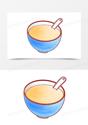手绘早餐豆浆免抠元素