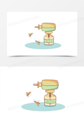 80手绘卡通电蚊香液店口元素80简约驱蚊电蚊香免抠元素130创意手绘电