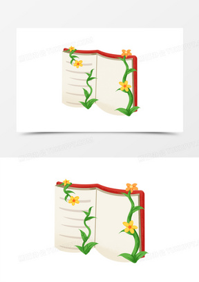 卡通手翻开书页免抠元素