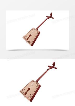 手绘插画风马头琴免抠元素