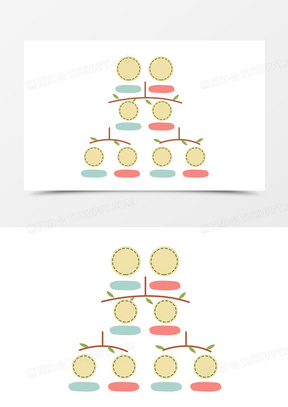 1054卡通手繪家族關係樹免摳邊框素材3917子孫三代樹狀家庭樹元素271