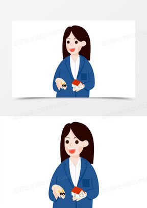 手绘房产销售人物免抠元素