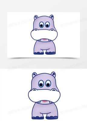 张大嘴巴的河马卡通图片下载_河马卡通图片可爱呆萌_熊猫办公