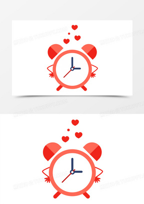 手绘卡通拟人闹钟素材