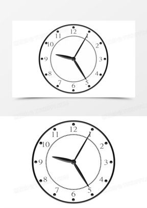 黑白简约大气质感时钟元素