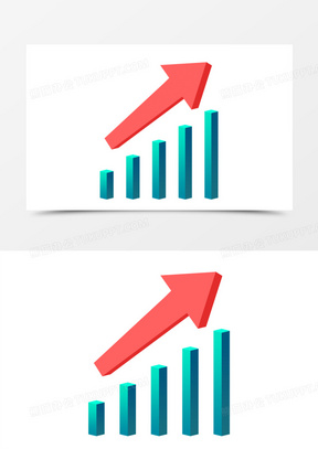 红色上升箭头商务图表ppt素材