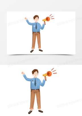 人拿喇叭图片素材