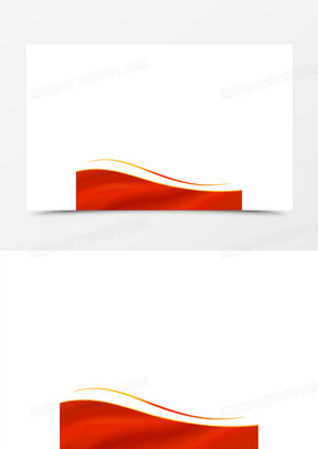 红色绸带边框免抠素材