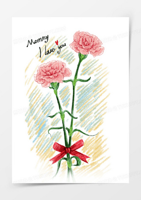 手绘康乃馨图片素材