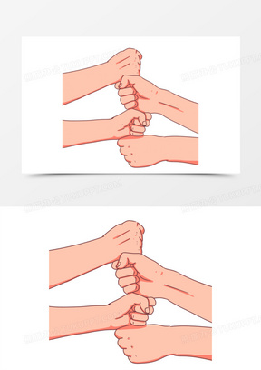 团结手绘图片素材