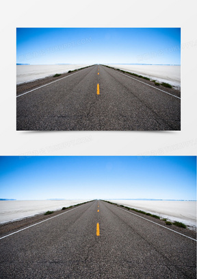 蓝天下笔直马路海报背景