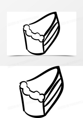 蛋糕手绘三角片图标