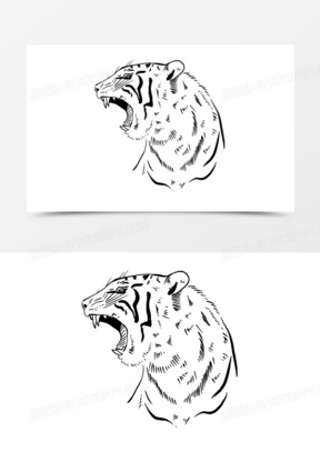 老虎怎么画 霸气 怒吼图片