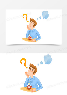 思考的上班族插画免抠元素190扁平化上班族少女20矢量卡通商务人物70