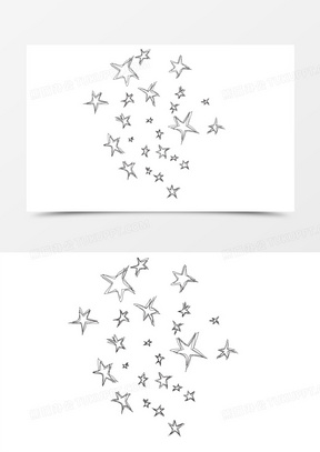 创意高清素描手绘天空中的星星