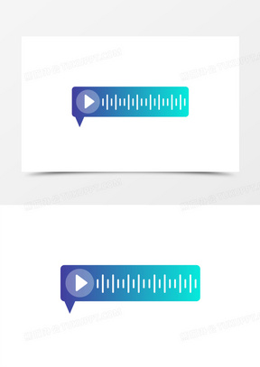 手绘炫酷渐变语音条装饰素材