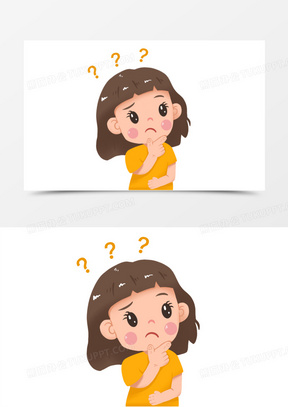 小女孩思考图片素材