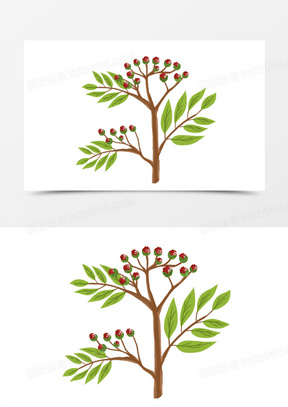 手绘的卡通红色花椒素材