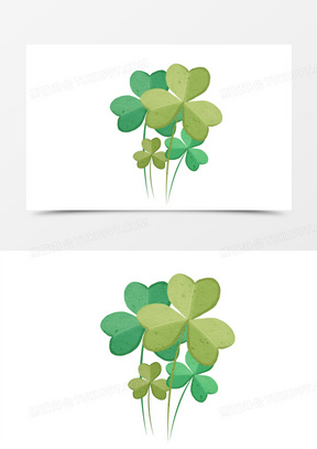 元素22卡通手绘四叶草元素30手绘的卡通三叶草免抠元素753水墨元素