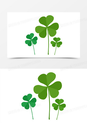 41手绘三叶草免抠素材70手绘矢量国潮风渐变三叶草素材281手绘卡通