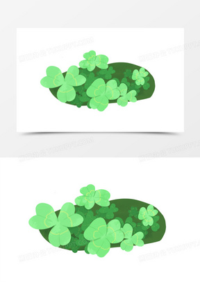 三叶草免抠元素70手绘积雪草61手绘幸运四叶草元素92卡通手绘四叶草