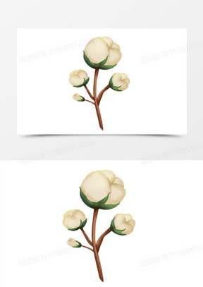 手绘卡通棉花免抠元素