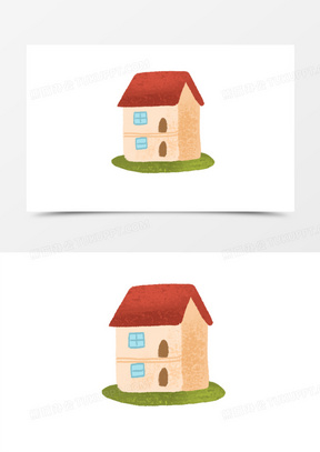 卡通手绘小楼房免抠素材