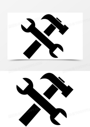 黑色线条五金工具图标