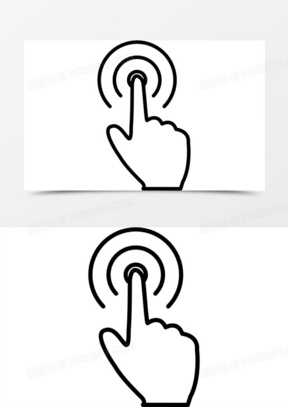 用手指按压一个圆形环钮图标